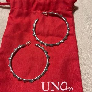 UNO de 50 Silver Hoop Earrings